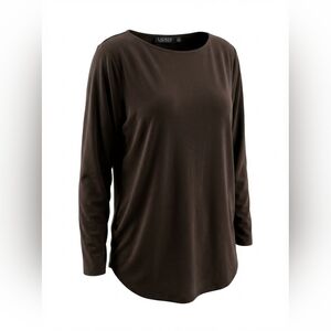 Ralph Lauren LRL Women's Dark Brown Long Sleeve Top 2XL